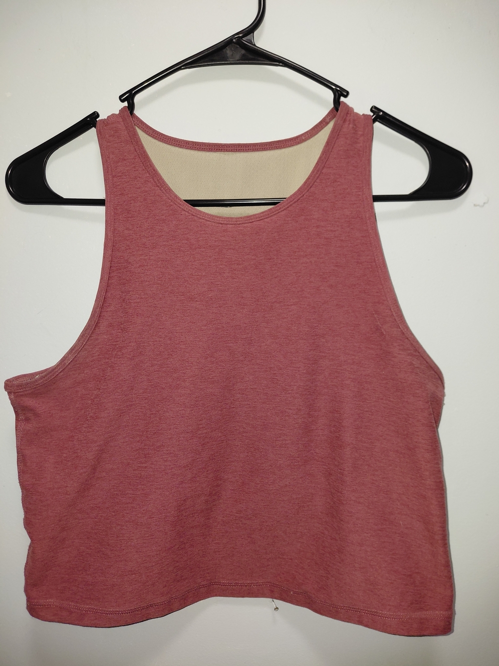 Vuori Rose-Mauve Cropped Tank With Built In Bra Large